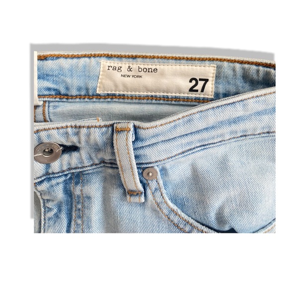 NWT rag & bone High-Rise Ankle Cigarette Light-Wash Jeans in Women's Size 27 - Picture 3 of 4